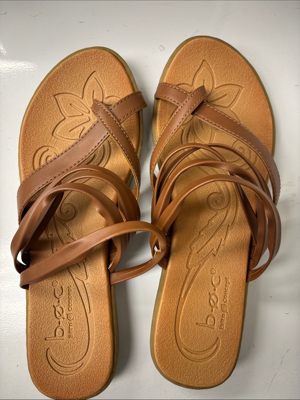 b.o.c. Brown Strappy Women’s Sandals Size 8
